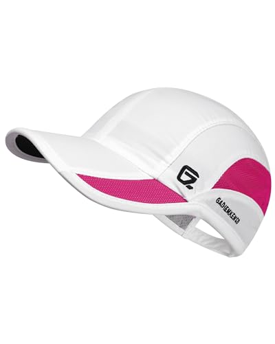 GADIEMKENSD Cooling Running Hat Quick Drying Summer Baseball Cap UPF50+ Sports Sun Caps Breathable Mesh Lightweigh Dad Hats Unstructured for Golf Tennis Hiking Gym Travel Camping White M/L 7-7 1/2