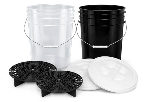 BenBow kit de Lavage Auto : 2 seaux de 20 litres avec 2 grilles de Lavage filtrantes et 2...