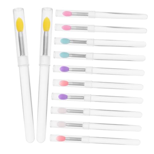 SOESFOUFU 12pcs Silicone Lipstick Applicator Wands Portable Lip Brush Cover Lip Gloss Brush for Women Makeup Tools Set Travel-friendly Lip Applicators