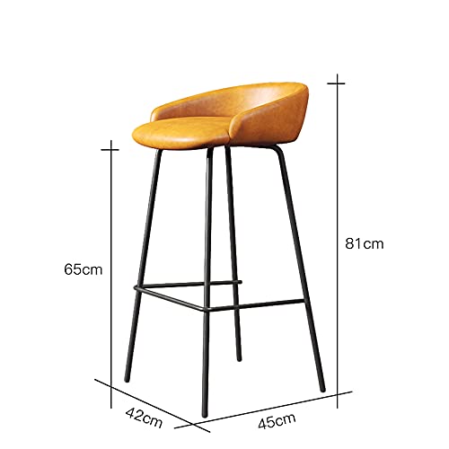 Tabourets de bar modernes en cuir rembourré avec base métallique