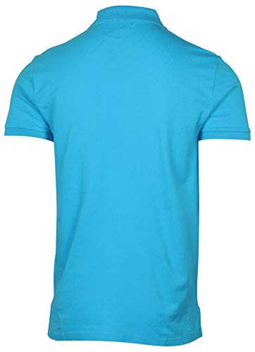 Image of Polo Ralph Lauren Mens Custom Slim Fit Mesh Polo Shirt (Medium, Blue (Yellow Pony))