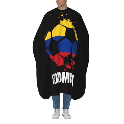 Colombia Flag Soccer Barber Cape with Adjustable Buckle