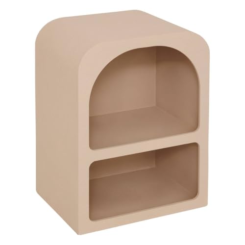 Atmosphera - Table de Chevet Soleya L 40 x P 30 x H 55 cm, 2 Niches de Rangement, Style Scandi - Meuble d'Appoint pour Chambre, Salon