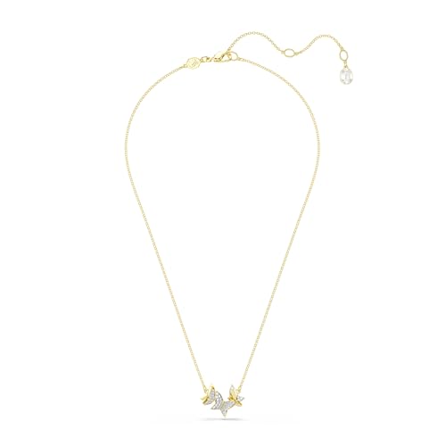 Swarovski Lilia necklace Butterfly, Clear, Gold Tone Finish2