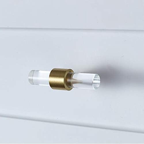 Acrylic Clear Kitchen Cabinet Knobs and Pulls Brass Drawer Dresser Pulls Tbar Furniture Cupboard Closet Door Handles Modern 2Pack (2)