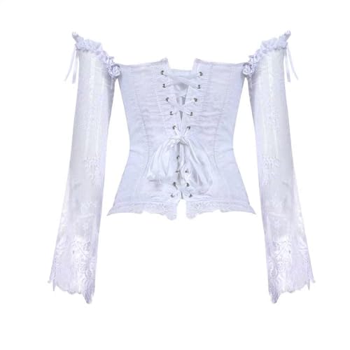 Image of Women's Lace up Gothic Jacquard Shoulder Straps Tank Overbust Shaper Corset Bustiers Top