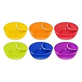 Bandeja para salsas y aperitivos, recipiente con compartimentos de 6 piezas, para aperitivos y aperitivos, para fiestas, veladas, cine, aperitivos, picnics y salas
