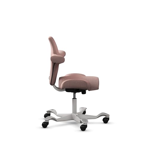 Image of HAG Capisco Standard Chair-Silver Frame-Upholstered Pink Blush