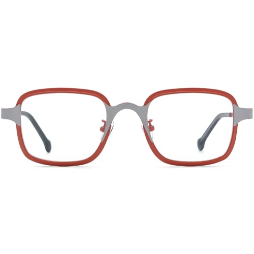 Image of FONEX Colorful Pure Titanium Glasses Frame Women Retro Round Eyeglasses