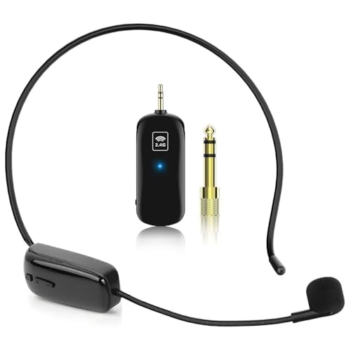 Image of MOCKING BIRD Wireless Headset Microphone AY101 UHF 2.4G System - 160ft Range, Dual Jack Compatibility, Ideal for Live Streaming, Public Speaking & PA Systems