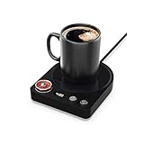 Kyerlish カップウォーマー コーヒーウォーマー 保温コースター マグカップウォーマー ドリンクウォーマー プレゼント 9段階温度設定（40℃-80℃） 静音 保温 自動電源オフ（0.5-9H） 自動メモリー 11.5cm広い加熱面 水/お茶/コーヒー/牛乳など飲み物加熱コースター オフィス/家庭用 誕生日/クリスマス/母の日へのギフト PSE安全認証済み AC100V/36W