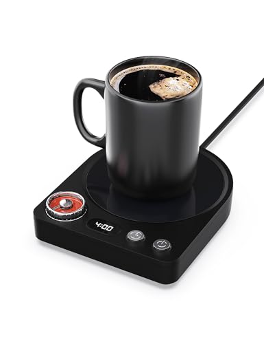 Kyerlish カップウォーマー コーヒーウォーマー 保温コースター マグカップウォーマー ドリンクウォーマー プレゼント 9段階温度設定（40℃-80℃） 静音 保温 自動電源オフ（0.5-9H） 自動メモリー 11.5cm広い加熱面 水/お茶/コーヒー/牛乳など飲み物加熱コースター オフィス/家庭用 誕生日/クリスマス/母の日へのギフト PSE安全認証済み AC100V/36Wの商品画像（Amazon）