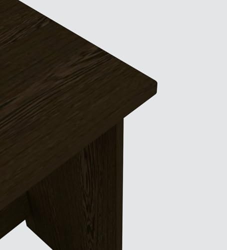 Image of Compact Study Desk with Shelf, Dark Brown Wood Finish, Space-Saving Home Office Table, 80x74x40 cm, DIY Assembly