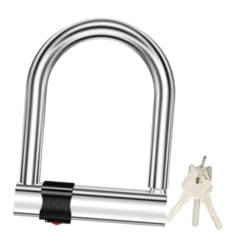 Menolana Bike U Shape Lock Bike Accessories, Sturdy, Security Portable Easy to Use Stainless Steel Hydraulic Cutter Resistant Locks, with 3 Keys