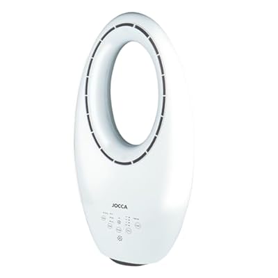 Jocca - Ventilador sin Aspas con Control Remoto | 3 Velocidades | Oscilación Automática | Luz LED con 4 Luces Intercambiables | Temporizador hasta 7.5h | Silencioso | Diseño Seguro y Moderno | Ya disponible en tu tienda friki favorita! En mundofriki.es!