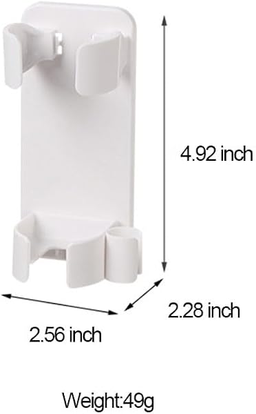 Organizer per capelli da parete, con morsetto regolabile per ferro arricciacapelli e strumenti per lo styling, portaoggetti da bagno, bianco - 2