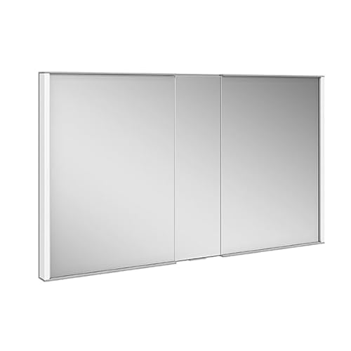KEUCO Royal Match LED Spiegelschrank mit 2 Türen, 120 cm, Made in Germany, Einbau, Aluminium-Korpus, Seiten verspiegelt, Beleuchtung dimmbar