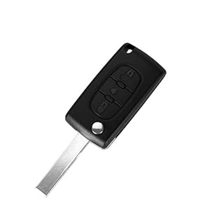 PHONILLICO Sleutelbehuizing voor Citroen C4 C5 C4 Picasso C6 – CE0536 – lemmet met groeven – 3 toetsen – model met batterijvak – klapsleutel