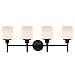 Design House 588236 Aubrey Transitional 4-Light Indoor Bathroom Vanity Light Dimmable Frosted Glass for Over The Mirror, Matte Black