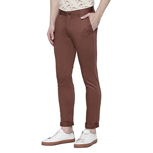 Image of blackberrys Solid Cotton Super Slim Fit Mens Trousers (A21BB60A2IA21FM-P)