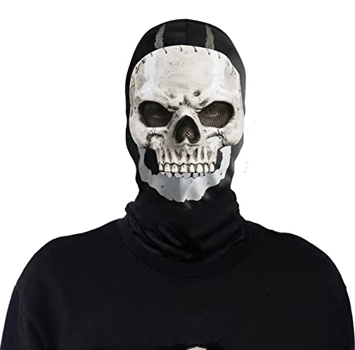 Ghost Skull Mask Full Face Unisex for War Game Outdoor Sport Halloween Cosplay (one Size mask style1)