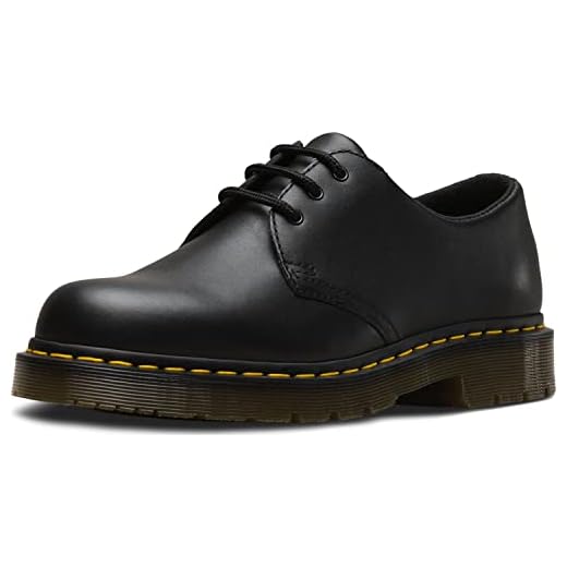 Dr. Martens, Unisex 1461 Slip Resistant Service Shoes, Black, 11 US Men/12 US Women