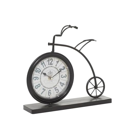 Deco 79 Vintage Metal Clock Desk 13" W, 12" H-92204, SMALL SIZE, Brown