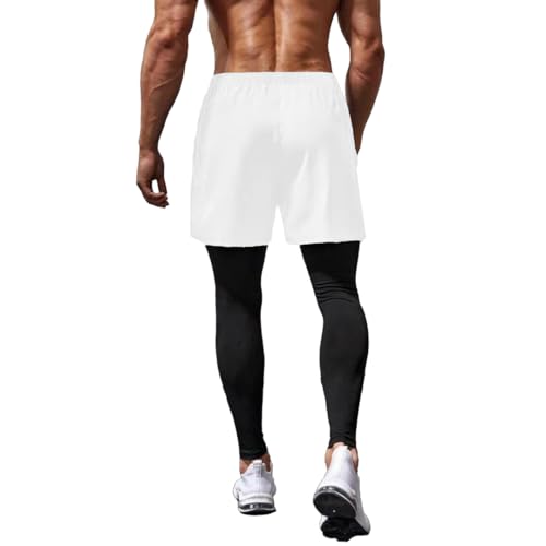 Image of PROSHARX 2 in 1 Active Dual Pants | Men's 2 in 1 Running Pants, Gym Workout Compression Pants for Men Training Athletic Pants