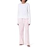 Calvin Klein LS Pant Set Lv00Qs7575 Conjunto, Pink (Classic White W Potpourri), S para Mujer
