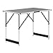 WOLTU® Stół kempingowy, składany, stół ogrodowy, stół roboczy, stół balkonowy, z regulacją wysokości, aluminium, stal MDF, szary CPT8121gr
