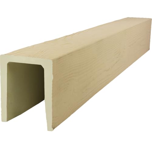 Image of Ekena Millwork 5 1 /2 inchW x 7 1 /2 inchH x 288 inchL 3-Sided (U-Beam) MENA HeritageTimber Faux Wood Ceiling Beam, Primed Tan