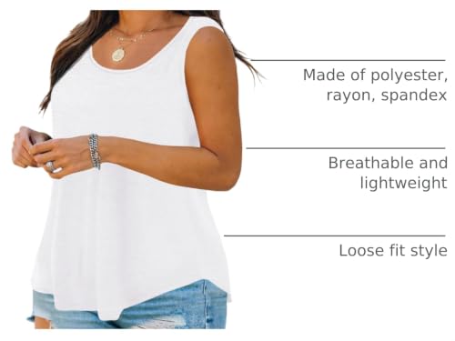 Image of Plus Size Tank Tops for Women Summer Sleeveless Tops Loose Fit Tunic Tanks