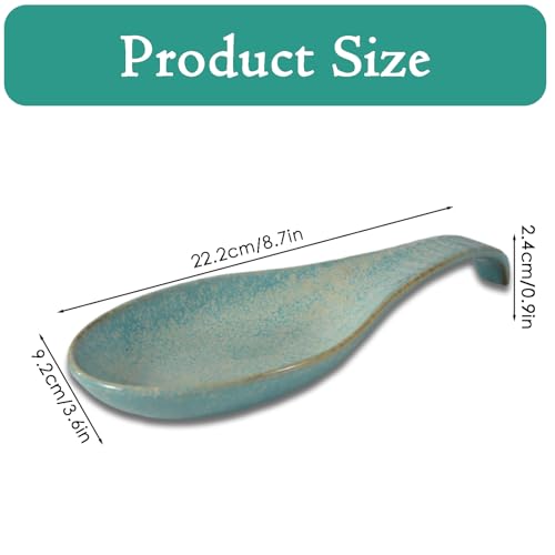 1pcs Spoon Rest, Spoon Holder, Spoon Rest Ceramic, Kitchen Countertop Heat-Resistant Spoon and Cooking Utensil Holder, Ceramic Retro Holder for Spoons, Tongs, Spatulas - Image 3
