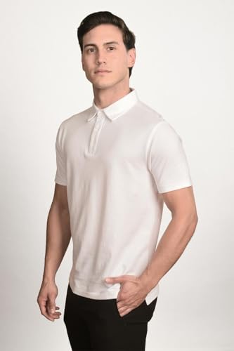 untouched Polo Premium Supima para Hombre – Algodón clásico suave, transpirable y de lujo, ajuste clásico miniatura 3