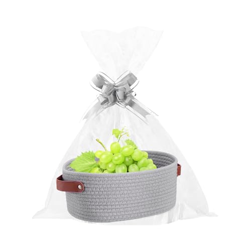 Wicker Storage Baskets - Breathable Rope Basket | 35x20x12cm Laundry Basket With Sturdy Structure, Woven Container, Rope Container, Ropes Storage, Shelf Box For Living Room