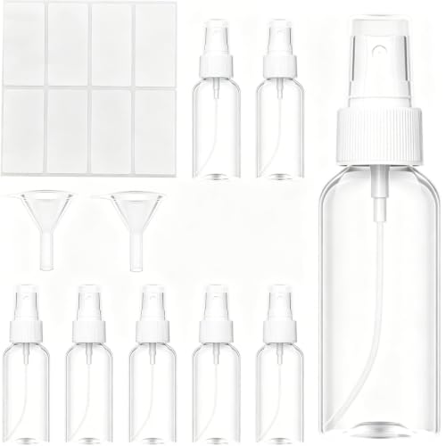【Design visivo a prova di perdite】Questi atomizzatori in plastica si inseriscono nel design della bocca della bottiglia per evitare la fuoriuscita del liquido interno, la superficie è trasparente e può facilmente osservare il liquido rimanente all'interno