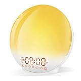 【Luces personalizables】La luz de despertador inteligente cuenta con 7 opciones de luz de color y 20 niveles de configuración de brillo. Ya sea que prefieras un brillo energizante o una luz suave y relajante, este despertador de amanecer para dormitorio puede adaptarse a tus preferencias. La función de lámpara de escritorio que cambia de color te permite crear la atmósfera perfecta en cualquier momento del día.
