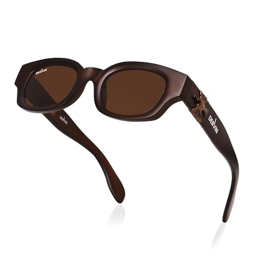 Image of Dervin UV Protection Polarized Rounded Rectangle Sunglasses for Men and Women
