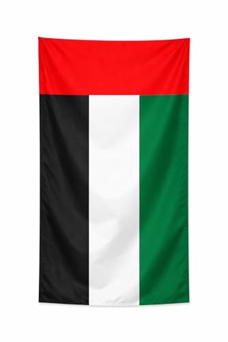 UAE Flag Large Fabric United Arab Emirates Outdoor Indoor Wall Flag for Building Display National Day Events Home Office Decoration (60 * 90 cm)