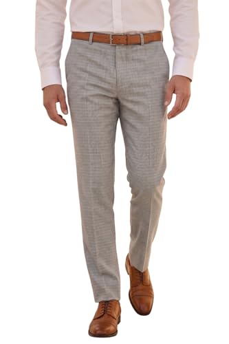 Image of Louis Philippe Men's Slim Fit Everyday Smart Wear Comfort Stretch Work Ready Checks Formal Trouser