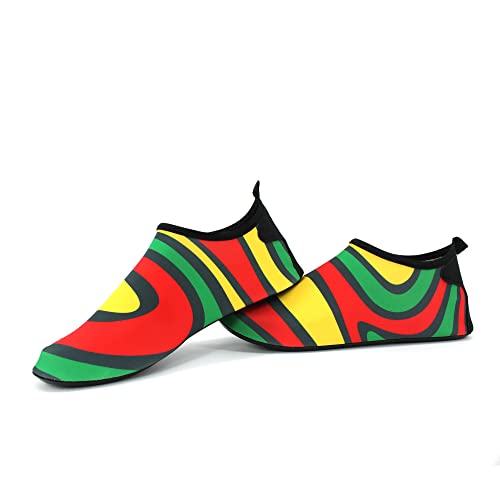 Image of Water Shoes for Women and Men Quick-Dry Swim Beach Shoes for Outdoor Surfing Yoga Exercise Jamaica Flag Caribbean Reggae Rasta