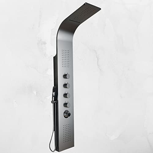 [CARATTERISTICHE] Struttura in acciao inox Soffione Un Getto, Effetto Cascata, 2 Sistemi Idro Lombari, Doccetta Include Flessibile doccia 150 cm, Valvola Termostatica, 4 Deviatori
