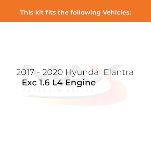 Image of MAX Advanced Brakes - Front Brake Kit For 2017-2020 Hyundai Elantra| Carbon Ceramic Brake and Rotor Kit| Daily Performance Geomet Coated Cross-Drilled Brake Rotors