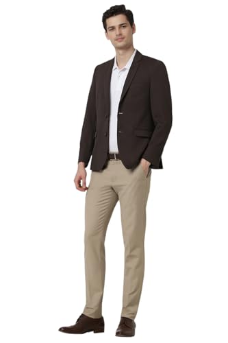 Image of Peter England Textured Knit Single-Breasted Blazers