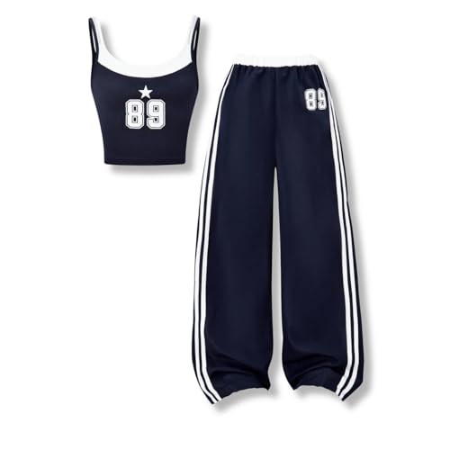 Voxikodex Size 13 14 Years Tween Girls Outfits 2 Piece Camisole Tank Tops & Blue Pants Trendy Cool...