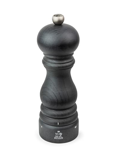 PEUGEOT - Moulin à Poivre Paris u'Select 18 cm 6 Réglages de Moutures Prédéfinies - En Bois Labellisé PEFC - Fabrication Française - Coloris Graphite
