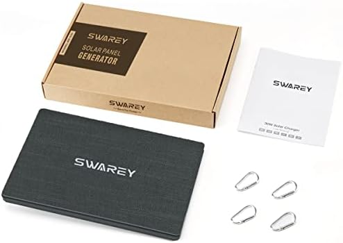 SWAREY Solar Charger 30W ETFE Solar Panel Foldable Monocrystalline Lightweight with USB-A/USB QC 3.0, Waterproof Solar Battery Charger for Smartphone Tablet Camera Powerbank and Camping Travel
