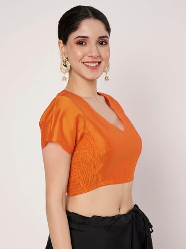 Image of studio rasa Women's Silk Blend Stretchable Blouse for Festive Wedding Party