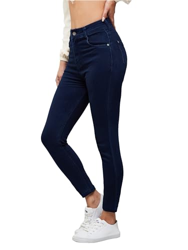 Miss Chase, Miss Chase Women's Skinny Fit High/Mid Rise Regular Length Stretchable Denim Jeans, Women, Jeans