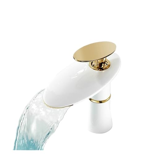 Grifo de baño negro de latón que evita salpicaduras con caída cascada 6